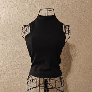 No Boundaries Black Mock Neck Tank Top